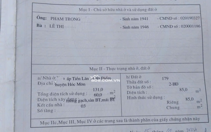 Bán Nhà MẶT TIỀN ĐƯỜNG BÀ ĐIỂM 4 ( PHẠM THỊ KHẾ ) 85m2- 3 TẦNG, 7TỶ/TL- Ấp Tiền Lân , Xã Bà Điểm Hóc Môn
